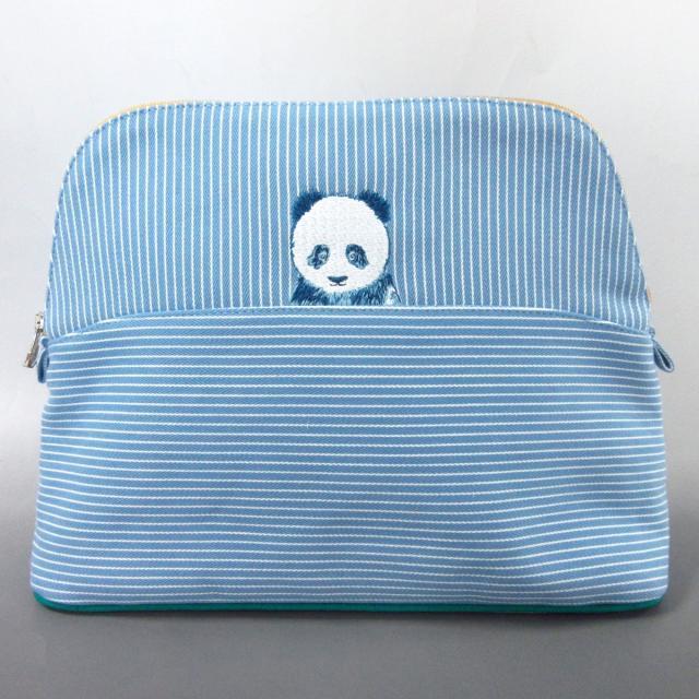 HERMES - エルメス ポーチ美品  ブルーエ コットン