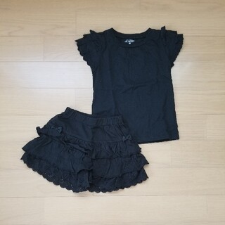 ニシマツヤ(西松屋)の黒　シャツ&パンツセット　女の子120(スカート)