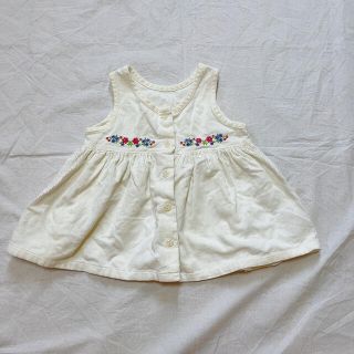 ベビーギャップ(babyGAP)の【数回使用】ベビー服　3-6m ワンピース　女の子　刺繍　バースデイ　しまむら(ワンピース)