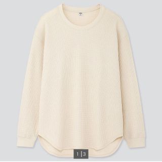 ユニクロ(UNIQLO)の【UNIQLO】ワッフルオーバーサイズクルーネックT 長袖(Tシャツ(長袖/七分))