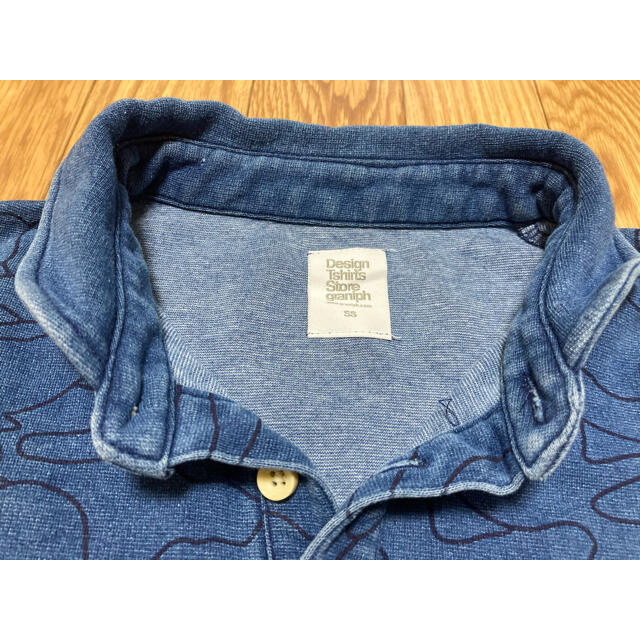 Design Tshirts Store graniph(グラニフ)のグラニフ graniph ポロシャツ 半袖 デニム風 インディゴ 迷彩柄 レディースのトップス(ポロシャツ)の商品写真