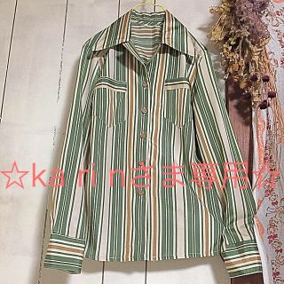 ☆ka ri nさま専用☆冬色森のストライプシャツブラウス(シャツ/ブラウス(長袖/七分))