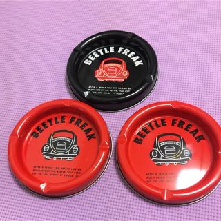 レトロ ブリキ　Beetle Freak 灰皿　3枚　【中古】(灰皿)