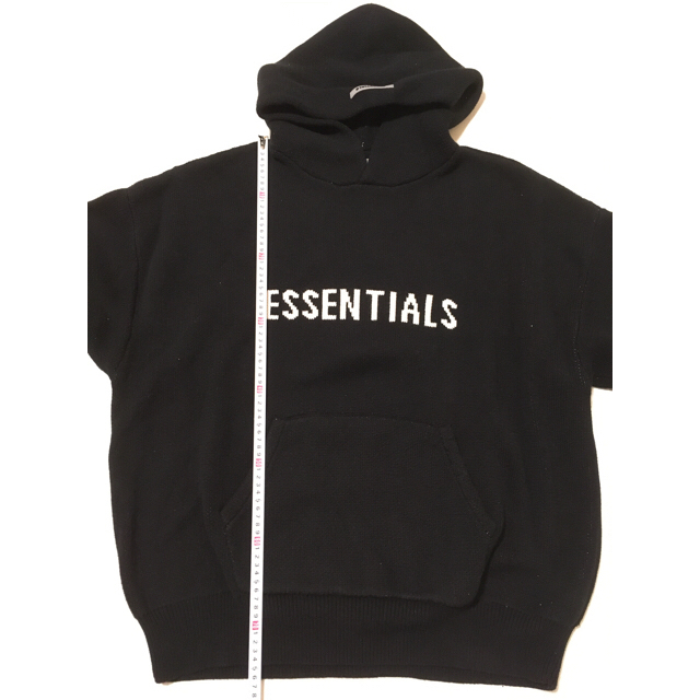 FEAR OF GOD(フィアオブゴッド)の専用 ESSENTIALS FEAR OF GOD ニット パーカー 黒 XL メンズのトップス(ニット/セーター)の商品写真