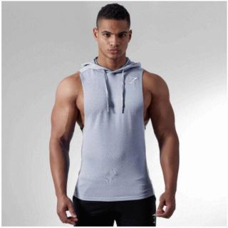 ジムシャーク スリーブレスフーディ パーカー Lサイズ メンズ GYMSHARK(トレーニング用品)