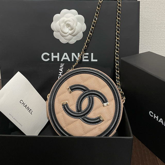 正規品　CHANEL CC FILIGREE ラウンド型チェーンポシェットレディース