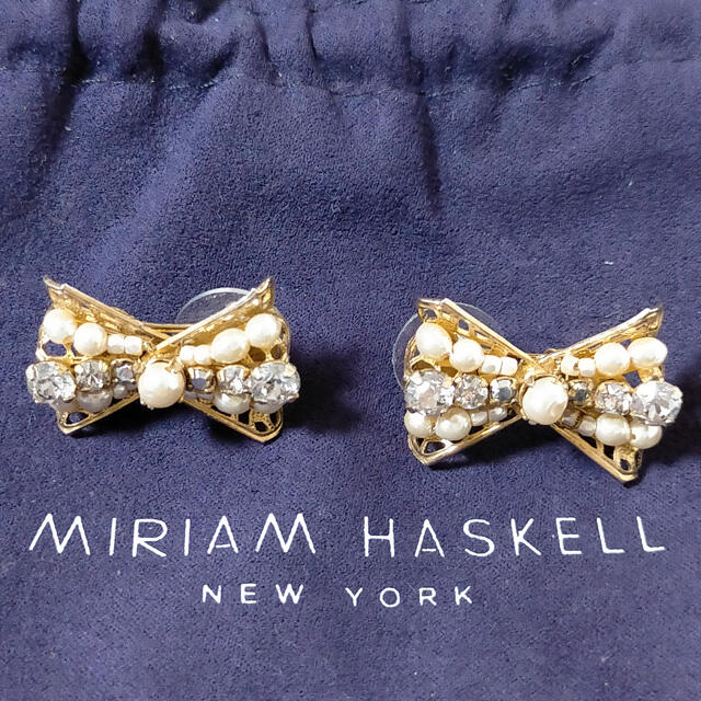 【新品】MIRIAM HASKELL ミリアムハスケル リボンピアス 1