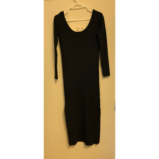 LEINWANDE back belted knit dress - ロングワンピース/マキシワンピース