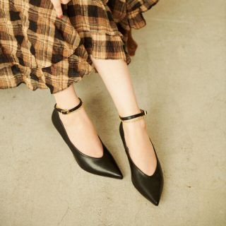 スナイデル(SNIDEL)のDouble Strap Kitten Heel Pumps(ハイヒール/パンプス)