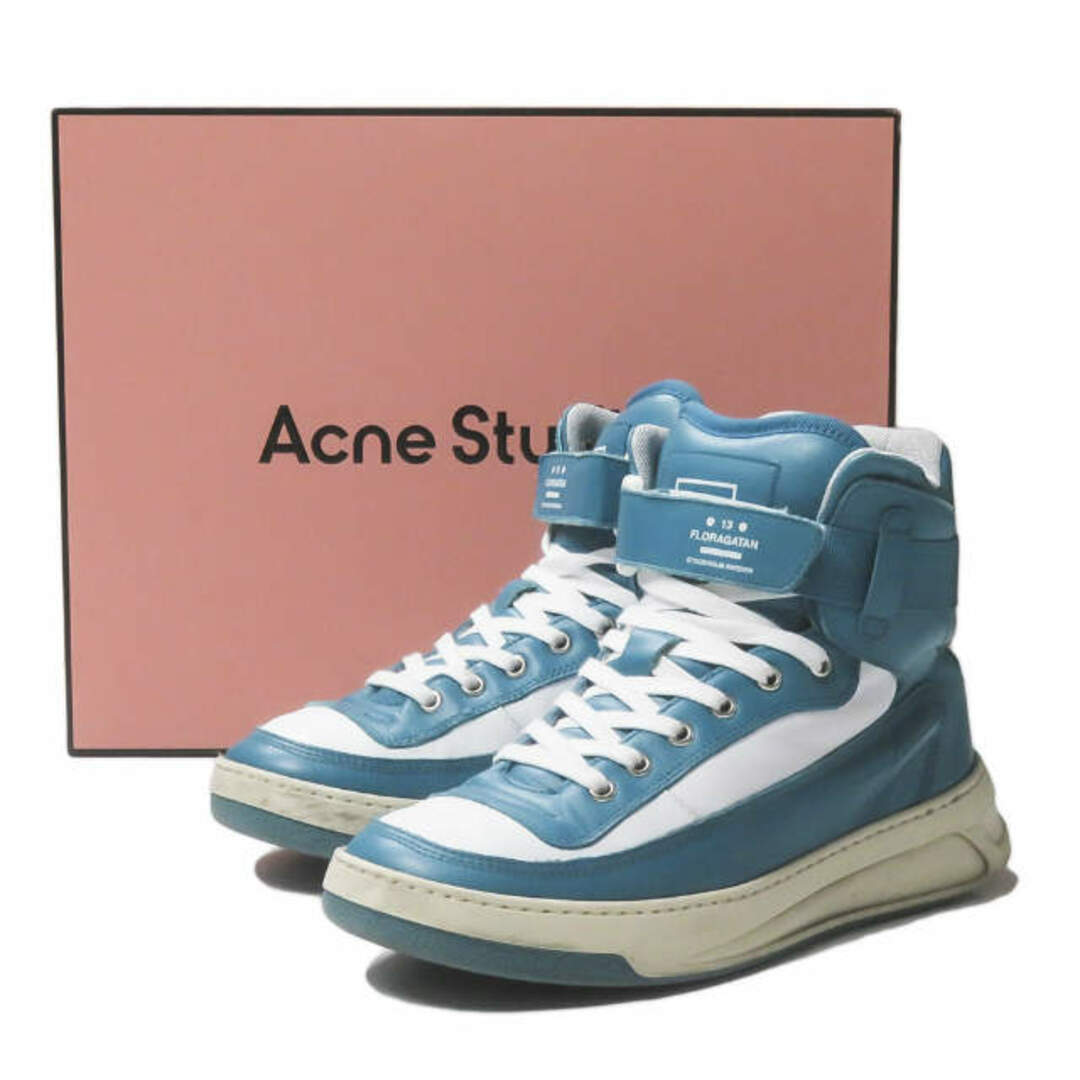 Acne Studios アクネストゥディオズ 21SS イタリア製 Babila Mix M レースアップハイトップスニーカー FA-MN-SHOE000035 40(25cm) Turquoise/white/white フェイス ハイカット FLORAGATAN スニーカー シューズ【Acne Studios】