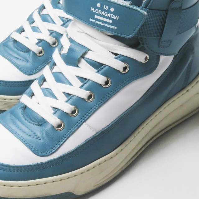 Acne Studios アクネストゥディオズ 21SS イタリア製 Babila Mix M レースアップハイトップスニーカー FA-MN-SHOE000035 40(25cm) Turquoise/white/white フェイス ハイカット FLORAGATAN スニーカー シューズ【Acne Studios】