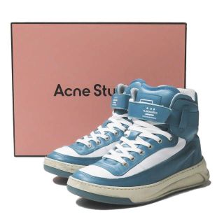 アクネストゥディオズ(Acne Studios)のAcne Studios アクネストゥディオズ 21SS イタリア製 Babila Mix M レースアップハイトップスニーカー FA-MN-SHOE000035 40(25cm) Turquoise/white/white フェイス ハイカット FLORAGATAN スニーカー シューズ【中古】【Acne Studios】(スニーカー)