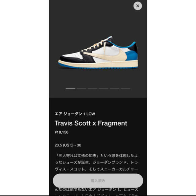 NIKE(ナイキ)のTRAVIS SCOTT×FRAGMENT×NIKE AIR JORDAN 1 メンズの靴/シューズ(スニーカー)の商品写真