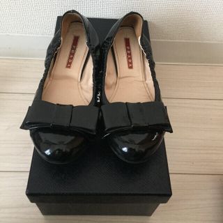 プラダ(PRADA)の❤︎PRADA プラダ ブラック エナメル バレエシューズ 35.5❤︎最終価格(バレエシューズ)