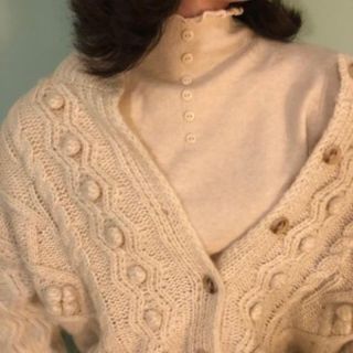 エディットフォールル(EDIT.FOR LULU)のpapermoon ponpon cardigan♡(カーディガン)