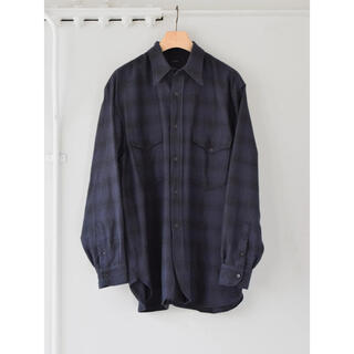 コモリ(COMOLI)のCOMOLI 21AW ウールシルクワークシャツ サイズ2 ネイビー 新品未使用(シャツ)