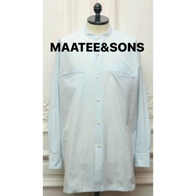 MAATEE&SONS ストライプバンドカラーシャツ