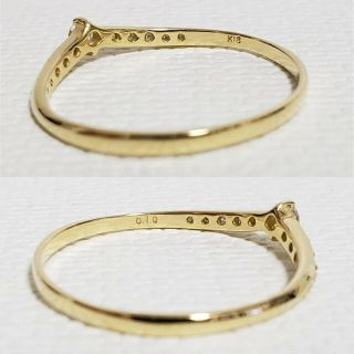 新品未使用♡K18台♢天然ダイヤモンドリング(0.1CT)V字の通販 by K ...