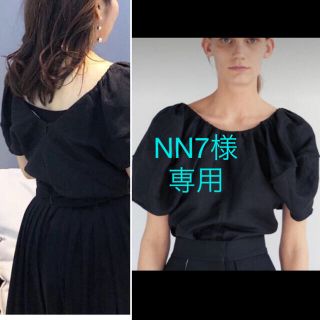 セリーヌ(celine)の2回着用 超美品 CÉLINE セリーヌ フィービー 黒 パフスリーブ(シャツ/ブラウス(半袖/袖なし))