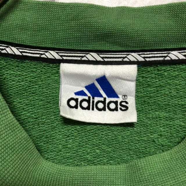 adidas(アディダス)の【希少】アディダス☆サイドライン 刺繍ロゴ グリーンビックサイズスエット90s メンズのトップス(スウェット)の商品写真