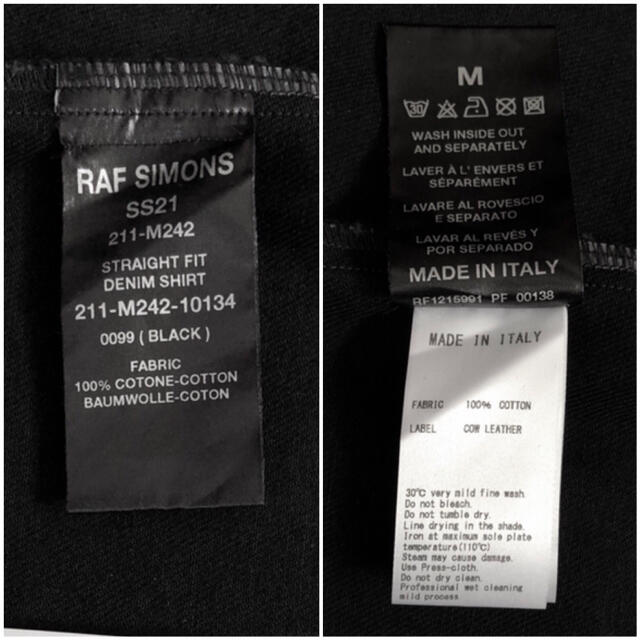 21SS 新品 RAF SIMONS デニムシャツ ジャケット ブラック M 21SS 新品 RAF SIMONS デニムシャツ ジャケット ブラック M