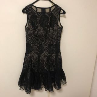 アナスイ(ANNA SUI)のパーティードレス 黒 レース(ミニドレス)