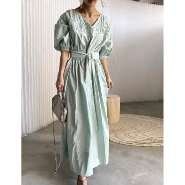 【送料無料(一部地域を除く)】 - VINTAGE Ameri Ameri DRESS SLEEVE VOLUME SHIRRING ロングワンピース+マキシワンピース