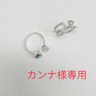 【お値下】Bijumam ビジュマム　2stone　シルバーリング(リング(指輪))