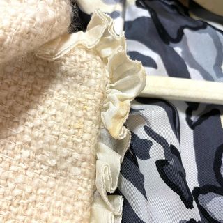 帯電防止処理加工 バレンシアガ ストール付き フリルレース パイピング
