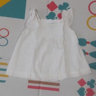 ベビーギャップ(babyGAP)のBabyGap キャミソール白　80(ロンパース)