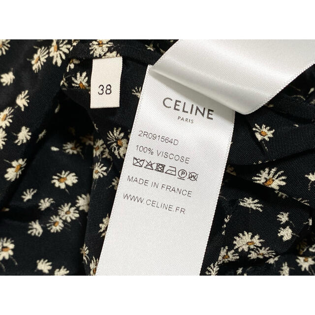 CELINE セリーヌ 花柄 スパンコール ワンピース サイズ38 ブラック 黒