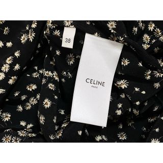 CELINE セリーヌ 花柄 スパンコール ワンピース サイズ38 ブラック 黒