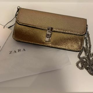 ザラ(ZARA)のzara ゴールドウォレットバッグ　【最終値下げ】(ショルダーバッグ)