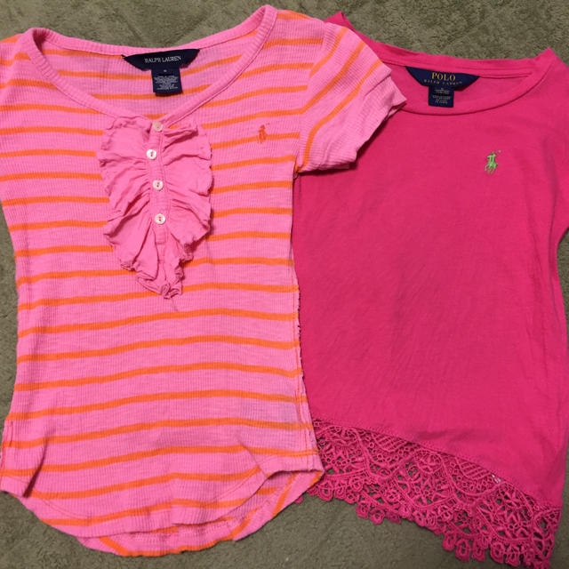 POLO RALPH LAUREN(ポロラルフローレン)のフミ様専用 右側ピンク色無地♡ キッズ/ベビー/マタニティのキッズ服女の子用(90cm~)(Tシャツ/カットソー)の商品写真