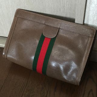 グッチ(Gucci)のオールドグッチ ブラウン系 セカンド クラッチ バック GUCCI(クラッチバッグ)