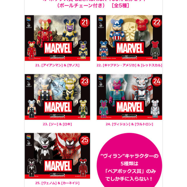 happyくじ be@rbrick  MARVEL ベアブリック　1ロット