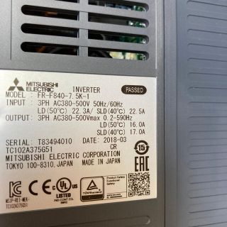 三菱電機 - 三菱 インバータ F840の通販 by でぐでぐ's shop|ミツビシ