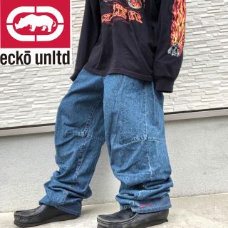 XL(LL)【安心発送】 【00s HIPHOP】エコーコンプレックスECKO極太 【限定価格セール!】 極太 B系 HIPHOP バギーパンツ オールドスケート B-BOY 希少 デニム/ジーンズ