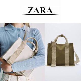 ザラ(ZARA)のzara キャンバスミニトートバッグ(トートバッグ)