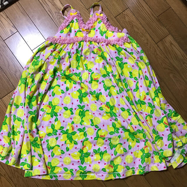 RONI(ロニィ)のRONI ロニィ＊レモン柄 フルーツ総柄ワンピース L 150 キッズ/ベビー/マタニティのキッズ服女の子用(90cm~)(ワンピース)の商品写真