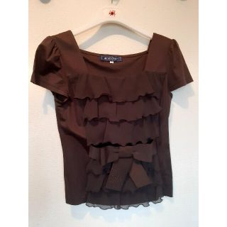 エムズグレイシー(M'S GRACY)のエムズグレイシー♡定番フリルリボンTシャツ(カットソー(半袖/袖なし))