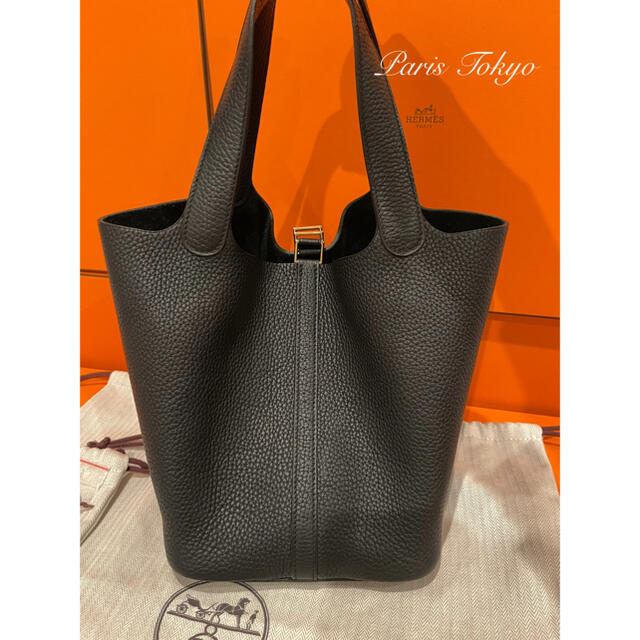 HERMES - 新品 エルメス ピコタンロックMM ブラック ゴールド HERMES - 新品 エルメス ピコタンロックMM ブラック ゴールド