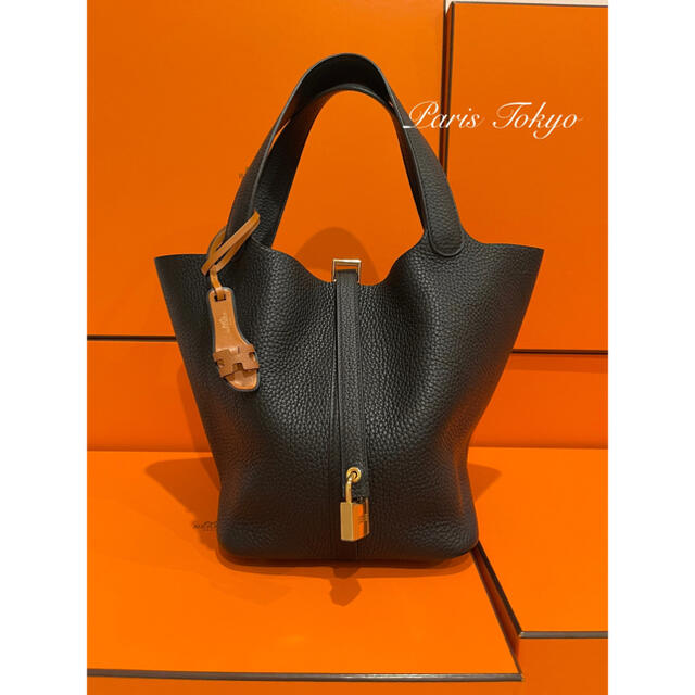 HERMES - 新品 エルメス ピコタンロックMM ブラック ゴールド HERMES - 新品 エルメス ピコタンロックMM ブラック ゴールド