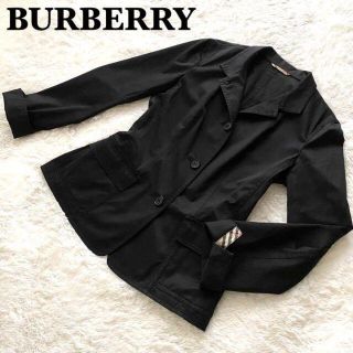 バーバリー(BURBERRY)の【美品】BURBERRY  ジャケット　ノバチェック　大きいサイズ　ブラック(テーラードジャケット)