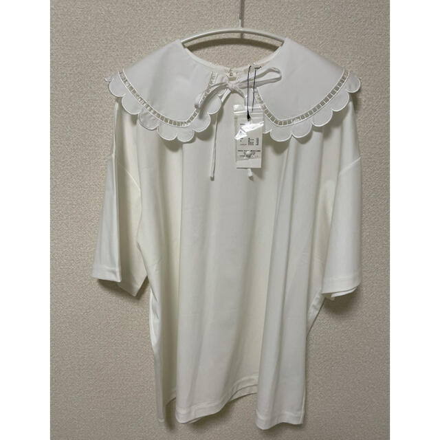 yori 未使用タグ付き スカラップカラーカットソー yori 未使用タグ付き スカラップカラーカットソー