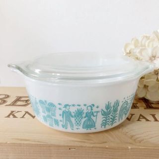 パイレックス(Pyrex)のオールドパイレックス バタープリント アーミッシュ キャセロール Mサイズ 中(食器)