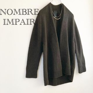 ノンブルアンベール(nombre impair)の★ノンブルアンペール★トッパーニットカーディガン ダークグリーン(カーディガン)