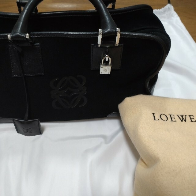 希少✨LOEWE✨アマソナ28 スエード チャーム ミニボストン-