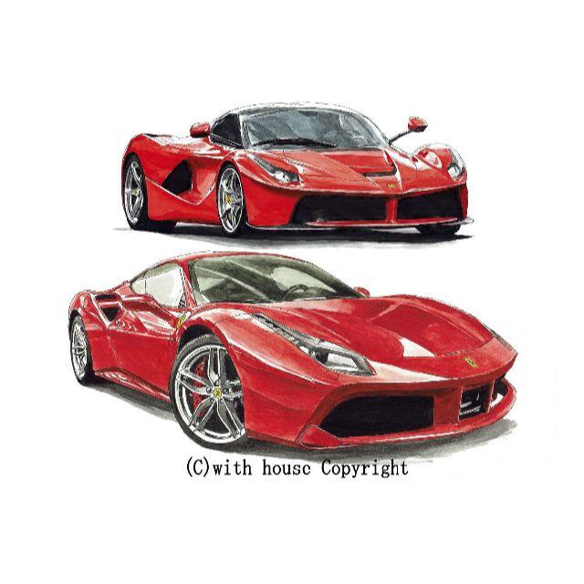 GC-1676ラ フェラーリ/488GTB限定版画サイン額装作家平右ヱ門の GC-1676ラ フェラーリ/488GTB限定版画サイン額装作家平右ヱ門の