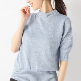 エイチアンドエム(H&M)の※美品【H&M】ブルー半袖ニット(ニット/セーター)